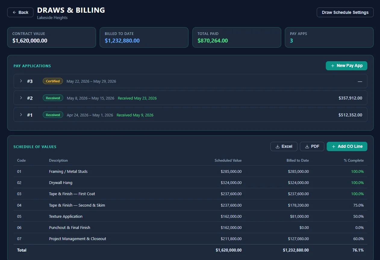 AIA Invoicing — real product screenshot